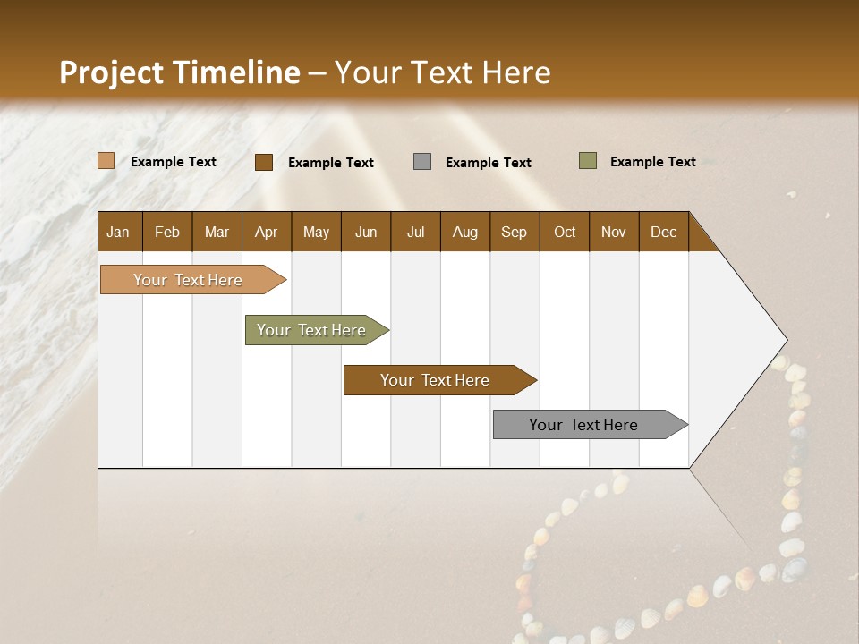 A Heart Drawn In The Sand On A Beach PowerPoint Template