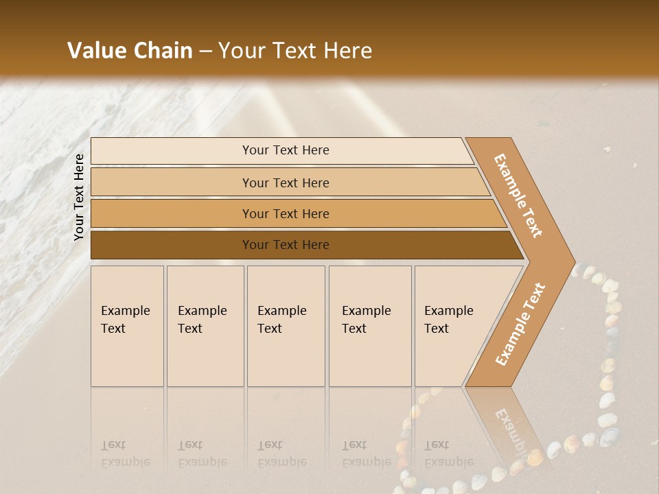 A Heart Drawn In The Sand On A Beach PowerPoint Template