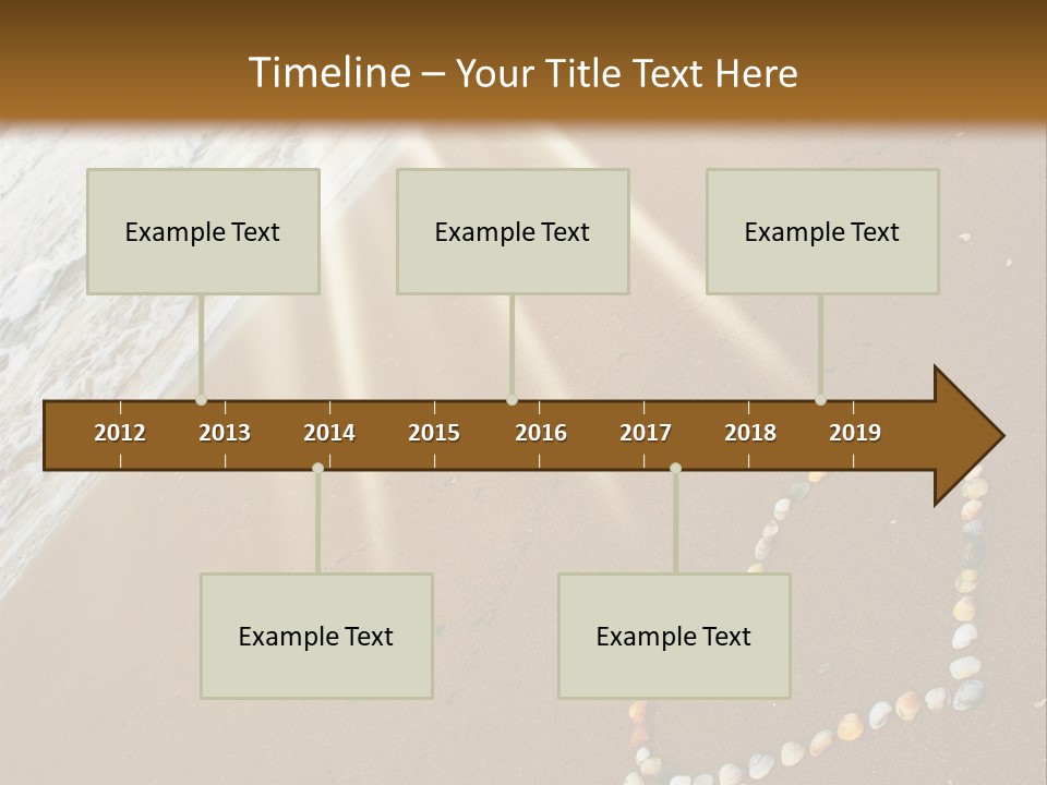A Heart Drawn In The Sand On A Beach PowerPoint Template