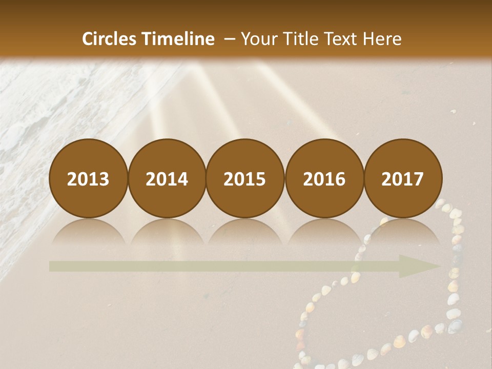 A Heart Drawn In The Sand On A Beach PowerPoint Template