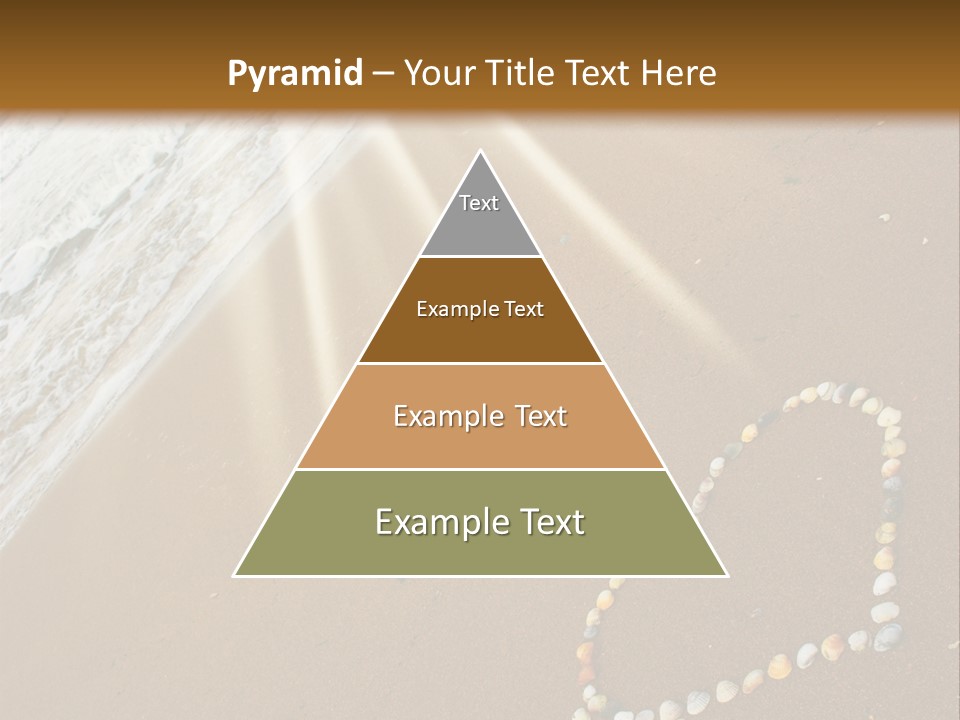 A Heart Drawn In The Sand On A Beach PowerPoint Template