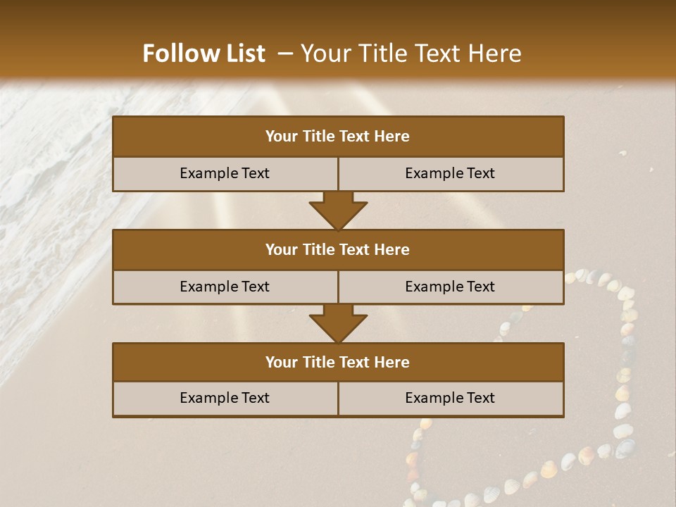 A Heart Drawn In The Sand On A Beach PowerPoint Template