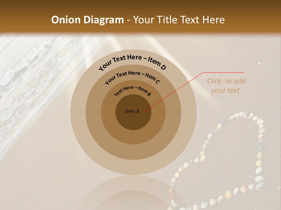 A Heart Drawn In The Sand On A Beach PowerPoint Template