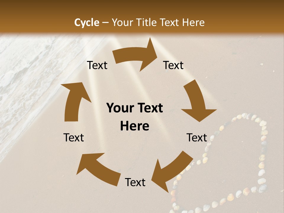 A Heart Drawn In The Sand On A Beach PowerPoint Template