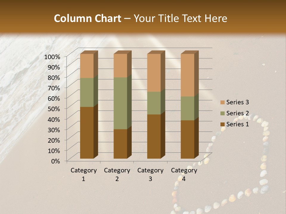 A Heart Drawn In The Sand On A Beach PowerPoint Template