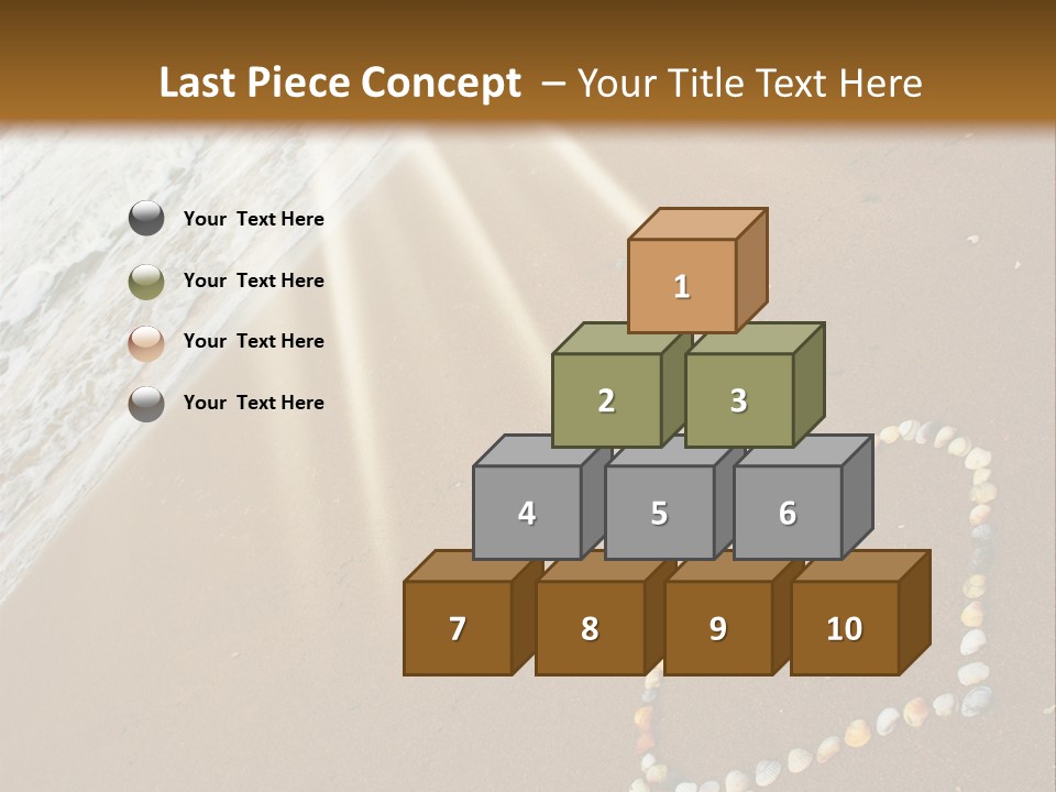 A Heart Drawn In The Sand On A Beach PowerPoint Template