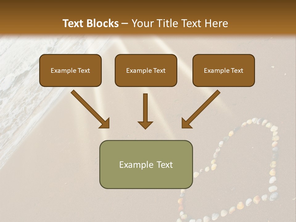 A Heart Drawn In The Sand On A Beach PowerPoint Template