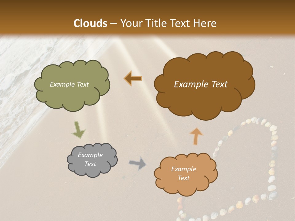 A Heart Drawn In The Sand On A Beach PowerPoint Template