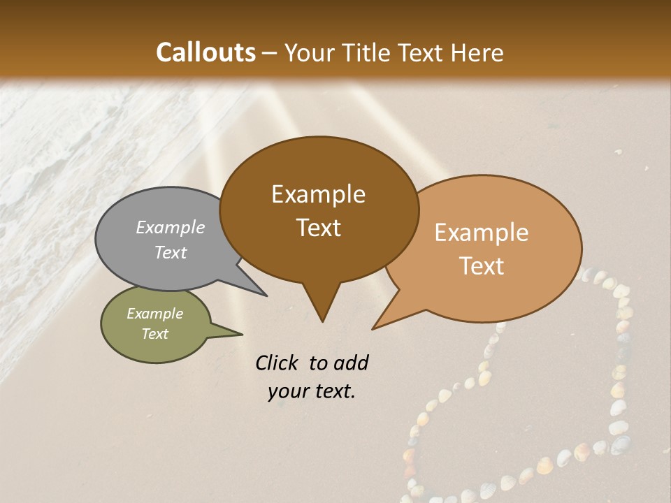 A Heart Drawn In The Sand On A Beach PowerPoint Template
