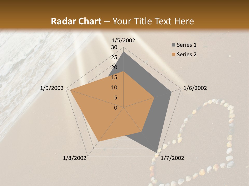 A Heart Drawn In The Sand On A Beach PowerPoint Template