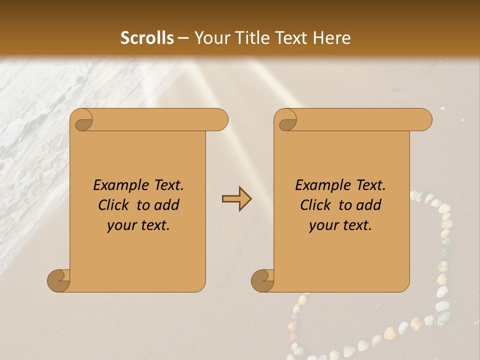 A Heart Drawn In The Sand On A Beach PowerPoint Template