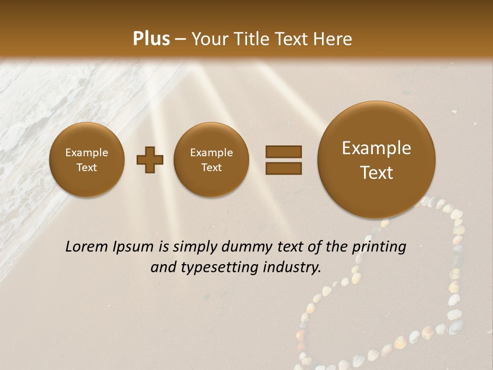 A Heart Drawn In The Sand On A Beach PowerPoint Template