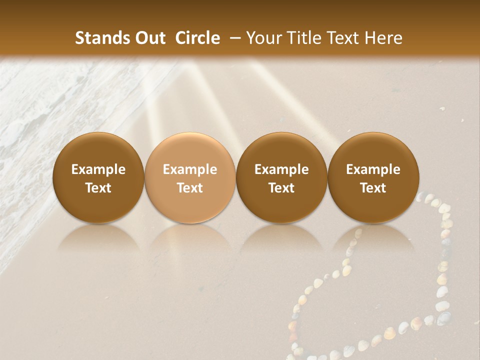 A Heart Drawn In The Sand On A Beach PowerPoint Template