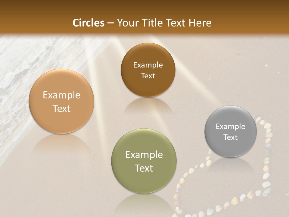 A Heart Drawn In The Sand On A Beach PowerPoint Template