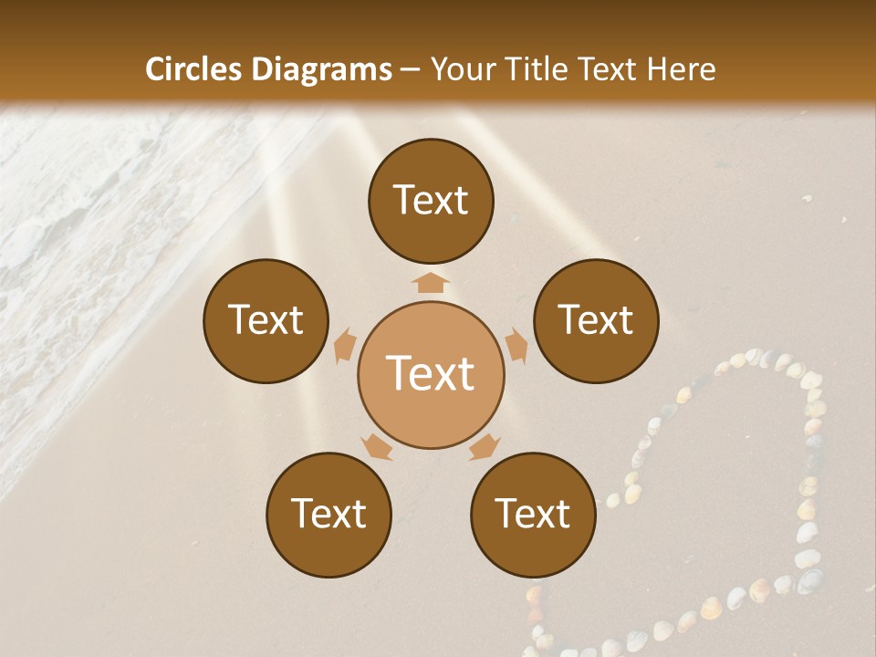 A Heart Drawn In The Sand On A Beach PowerPoint Template