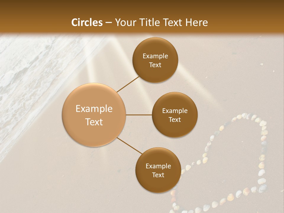 A Heart Drawn In The Sand On A Beach PowerPoint Template