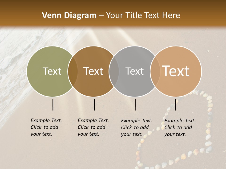 A Heart Drawn In The Sand On A Beach PowerPoint Template