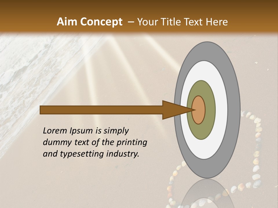 A Heart Drawn In The Sand On A Beach PowerPoint Template