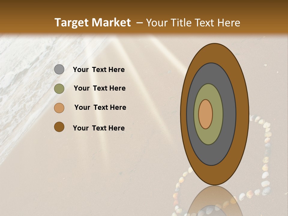 A Heart Drawn In The Sand On A Beach PowerPoint Template