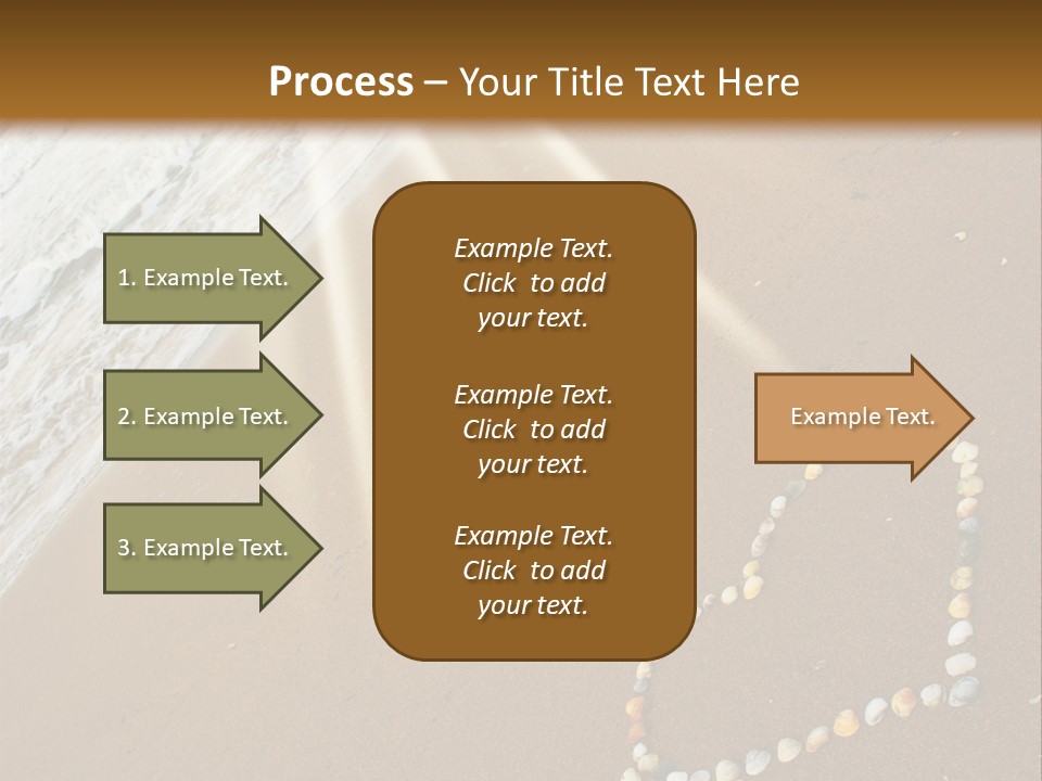 A Heart Drawn In The Sand On A Beach PowerPoint Template