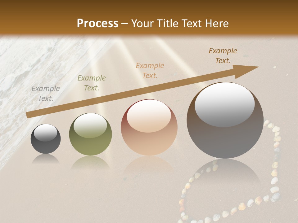 A Heart Drawn In The Sand On A Beach PowerPoint Template