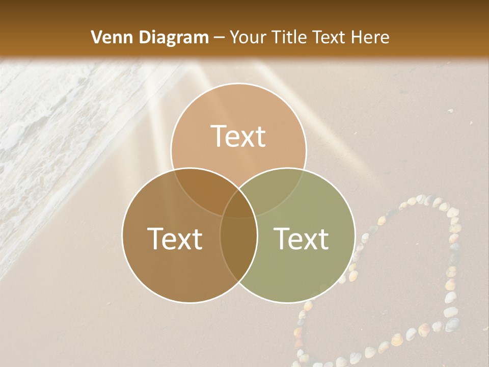 A Heart Drawn In The Sand On A Beach PowerPoint Template