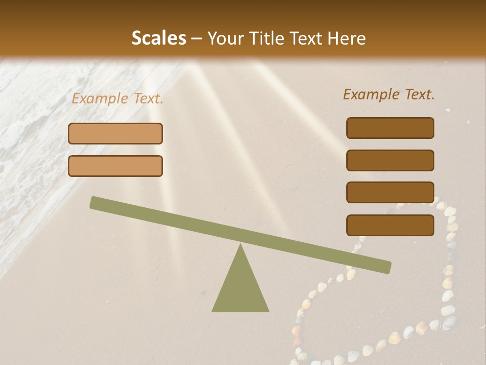 A Heart Drawn In The Sand On A Beach PowerPoint Template