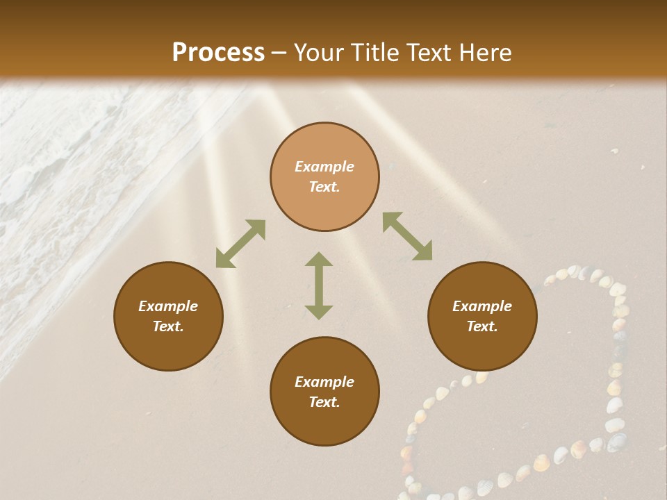 A Heart Drawn In The Sand On A Beach PowerPoint Template