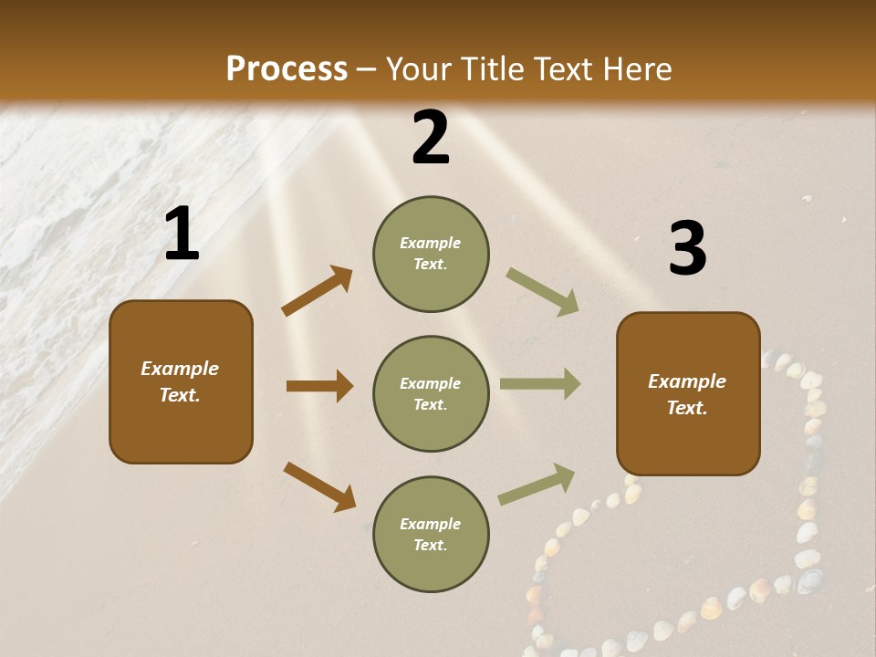 A Heart Drawn In The Sand On A Beach PowerPoint Template