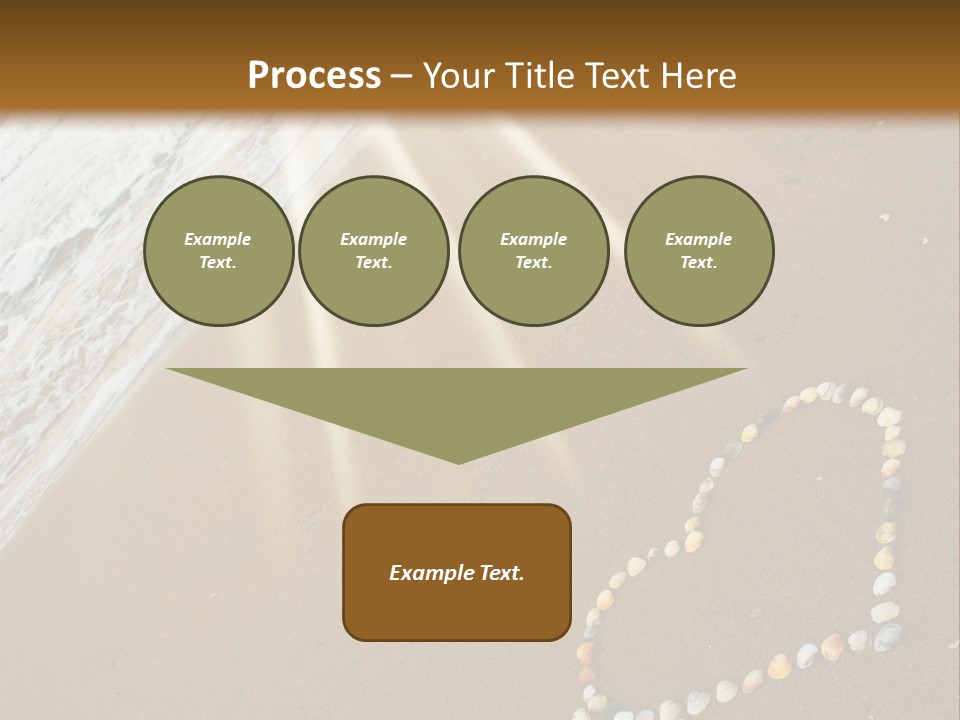 A Heart Drawn In The Sand On A Beach PowerPoint Template