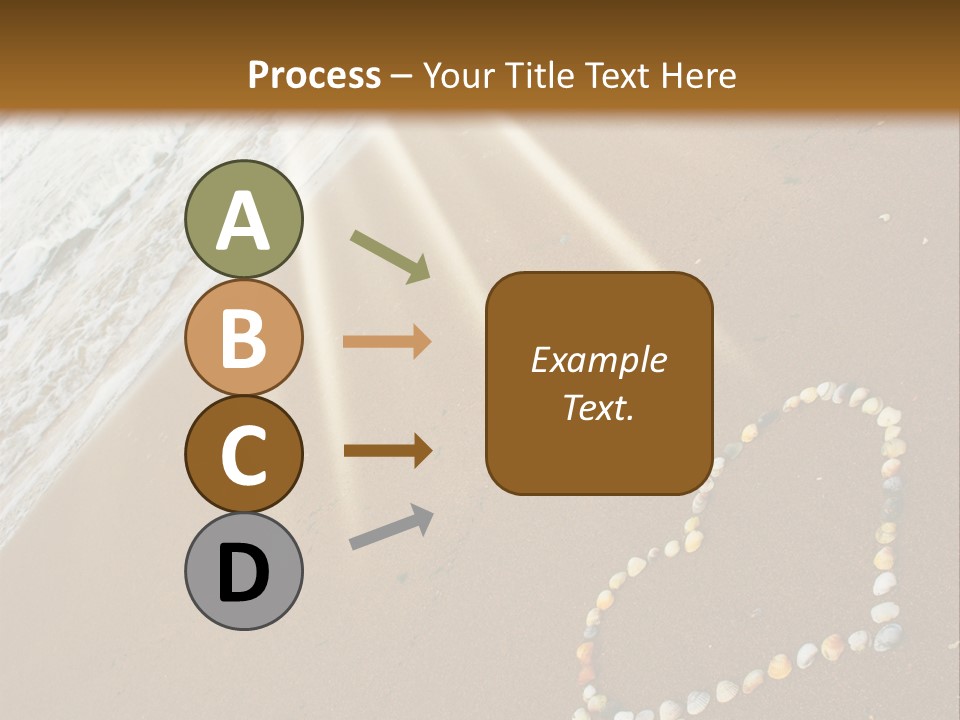 A Heart Drawn In The Sand On A Beach PowerPoint Template