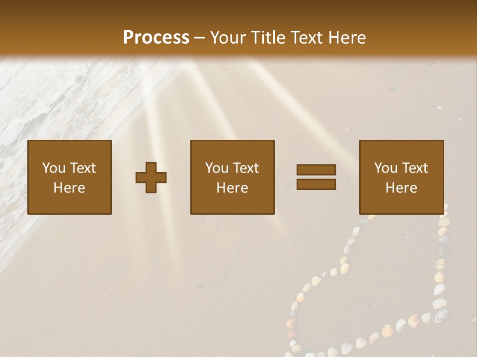 A Heart Drawn In The Sand On A Beach PowerPoint Template