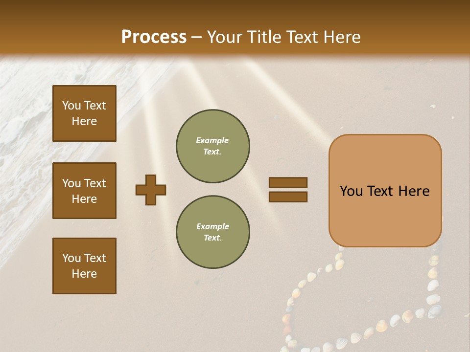 A Heart Drawn In The Sand On A Beach PowerPoint Template