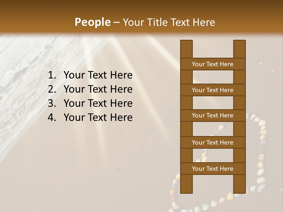 A Heart Drawn In The Sand On A Beach PowerPoint Template