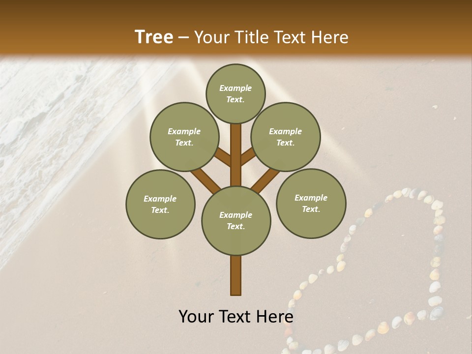 A Heart Drawn In The Sand On A Beach PowerPoint Template