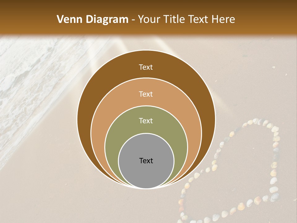 A Heart Drawn In The Sand On A Beach PowerPoint Template