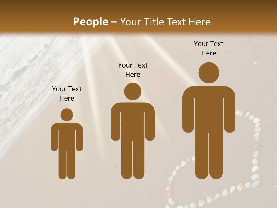 A Heart Drawn In The Sand On A Beach PowerPoint Template