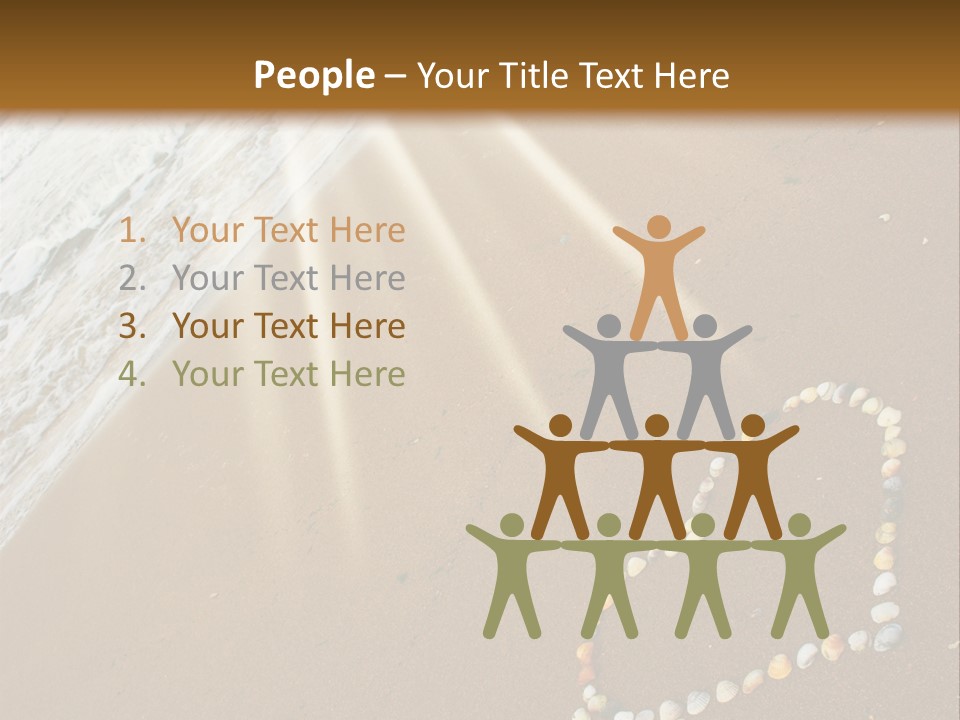 A Heart Drawn In The Sand On A Beach PowerPoint Template