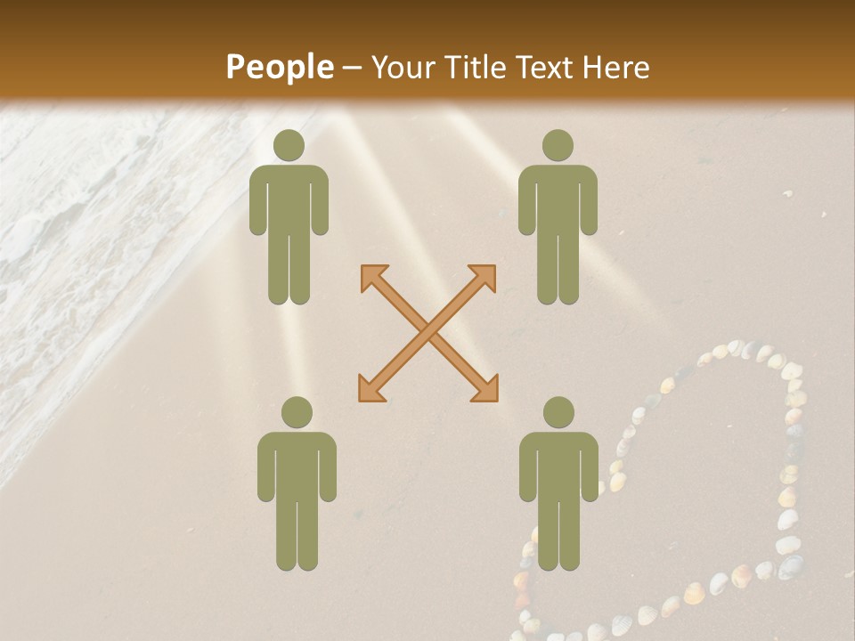 A Heart Drawn In The Sand On A Beach PowerPoint Template