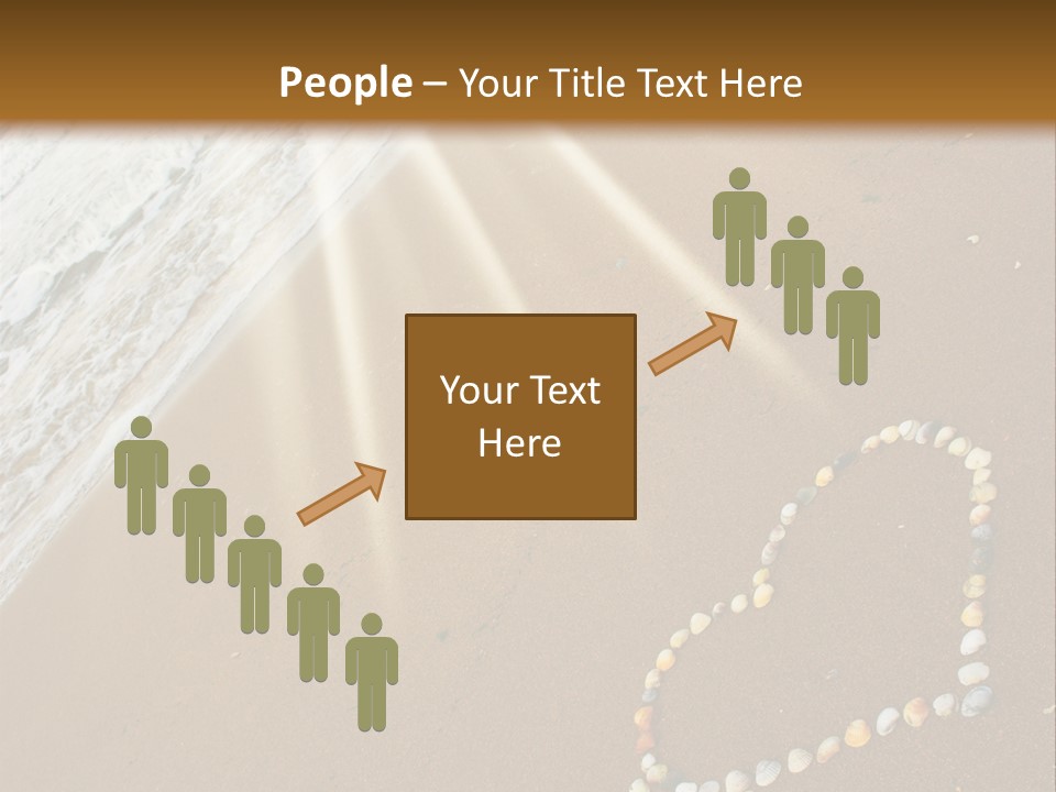 A Heart Drawn In The Sand On A Beach PowerPoint Template