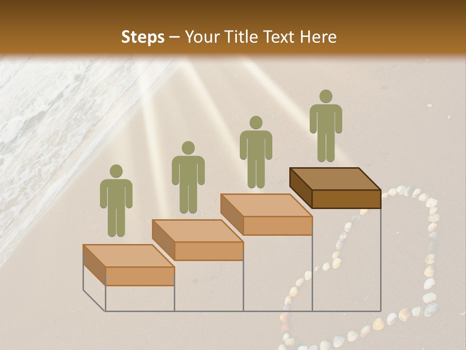 A Heart Drawn In The Sand On A Beach PowerPoint Template