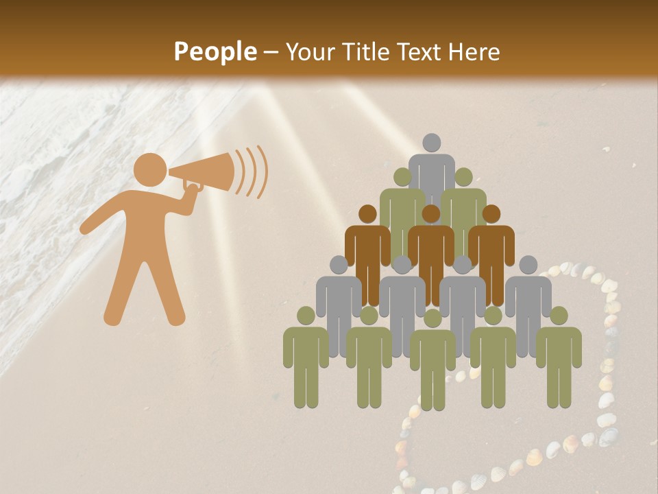 A Heart Drawn In The Sand On A Beach PowerPoint Template