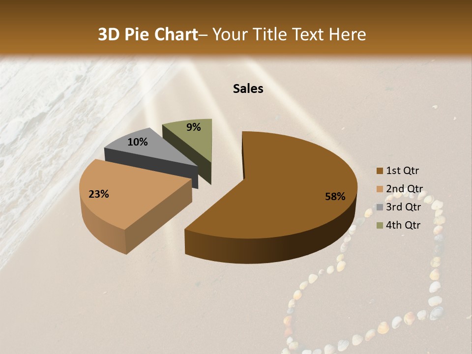 A Heart Drawn In The Sand On A Beach PowerPoint Template