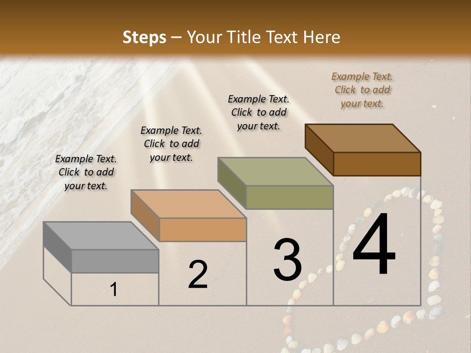 A Heart Drawn In The Sand On A Beach PowerPoint Template