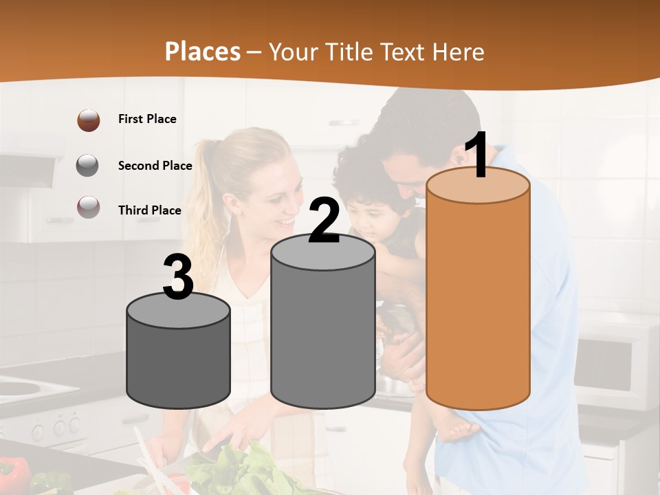 A Man And A Woman Preparing Food In A Kitchen PowerPoint Template