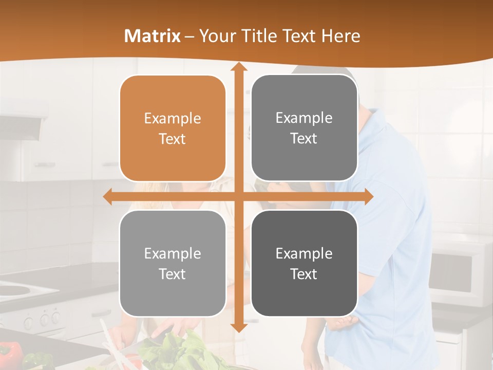 A Man And A Woman Preparing Food In A Kitchen PowerPoint Template