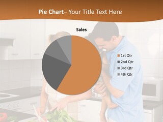 A Man And A Woman Preparing Food In A Kitchen PowerPoint Template