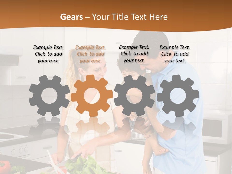 A Man And A Woman Preparing Food In A Kitchen PowerPoint Template