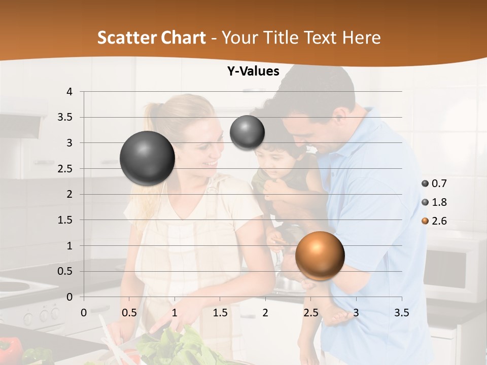 A Man And A Woman Preparing Food In A Kitchen PowerPoint Template