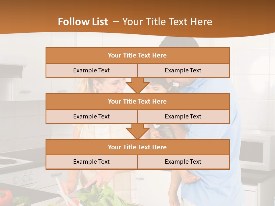 A Man And A Woman Preparing Food In A Kitchen PowerPoint Template